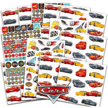 Disney Pixar autmatrick Party Favors Pack - Csomag 16 auts matricalappal (500+ matrica) | Disney partikellkek fiknak s lnyoknak