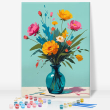 Indrammet maling efter numre S?t til voksne Begynder blomster i vase Nem maling efter numre s?t p? l?rred Indrammet DIY akryl oliemaleri efter nu