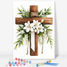 Keretezett szmok szerinti fests kszlet felnotteknek Kezdo kereszt Knnyu szm szerint festo kszletek vszonra Keretezett Jesus DIY akril olajfest