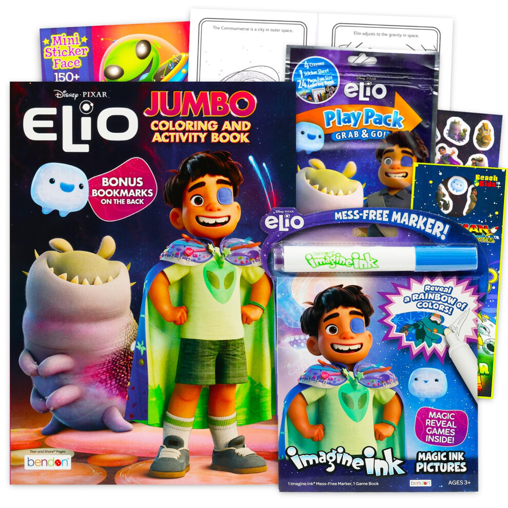 Disney Elio Ultimate Coloring And Activity Book Set - Bundle For Kids With Coloring Pages Mess Free Coloring Stickers More | Elio Coloring