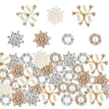 LOGJAM 70 stk. Rhinestone-knapper imiteret perleudsmykning Knapper Flad rygudsmykning til h?ndv?rk Smykkefremstilling