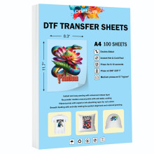Hojas de pelνcula de transferencia DTF A4 - Paquete de 100 - 8,3 x 11,7 - Hojas de PET de transferencia de calor premium para impresoras de escri