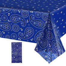 Tatuo Western Party Ubrus Paisley Potah na stul Bandana Plastov ubrus Obdlnk Kvetinov ubrus pro Dekorace vecrku s tmatikou Western Cowboy 108 X