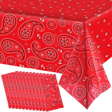 Tatuo Tovaglia per Feste Western Tovaglia Paisley Bandana Tovaglia in plastica Tovaglia Floreale Rettangolare per Decorazioni per Feste a Tema Co