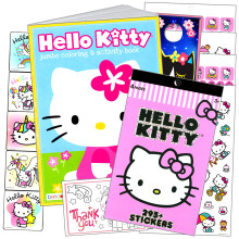 Hello Kitty Kleurboeken en Stickers Bundel Inclusief Kleurboek Set, Stickers, en Meer