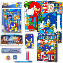 Sonic School Supplies Kids - 14 pc-pakke med mapper Notebook-klisterm?rker mere med skyggehaler-knoer | Sonic the Hedgehog Tilbage til skoleartik