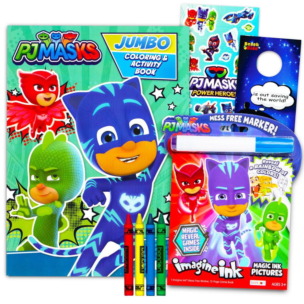 Disney Pj Masks Coloring And Activity Book Set - Bundle Of Pj Masks Activity Set With Coloring Book Activity Pages Stickers More | Art And Drawing
