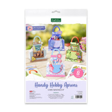 Katy Sue Handige Hobby Schorten Kaart Maken Kit. Bevat 8 gevormde kaarten, 2 vellen gestanst decoupage, kleverige schuimkussentjes, instructies en 8