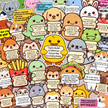 100 adesivi animali supporto emotivo - pacchetto adesivi affermazione per adulti o bambini simpatici amici motivanti per bottiglie d'acqua comput