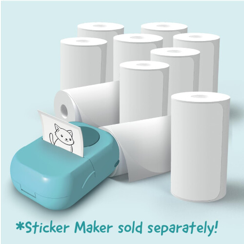 Hello Blink Sticker Maker Refill Pack - 10 Ρολά: 5 Στρογγυλά, 5 Τετράγωνα - Φτιάχνει 400 Αυτοκόλλητα 1