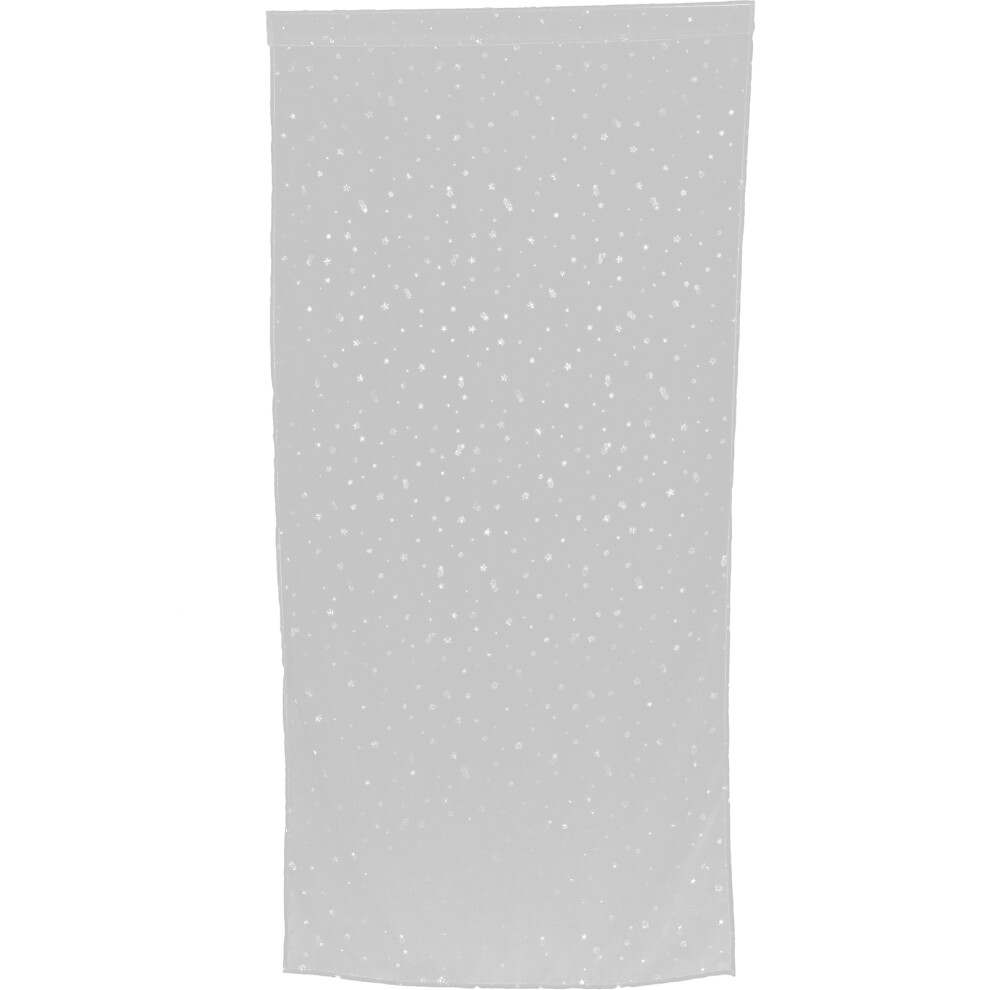 ZasłOny Z KołKami Srebrne Gwiazdki 100X200 Cm BiałY-image