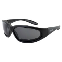 Rooktint lens motorfiets gewatteerde bril zonnebril nylon zwart frame UV400 hoge impactbescherming plus opbergtas