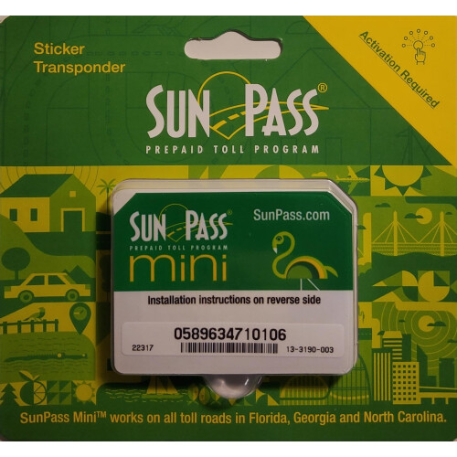 SunPass Mini Sticker Prepaid-Mautprogramm fr Florida (Stile knnen variieren)