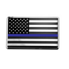 LFPartS USA pr?get metalflag i rustfrit st?l til biler lastbiler (3,12"" x 2"""" sort & krom s?t til venstre og h?jre)