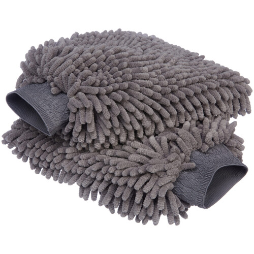 Amazon Deluxe Microfiber Car Wash Drying Mitts, 2 Pack, Grey, 30 cm L x 20 cm W 1