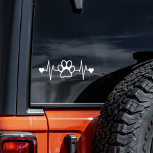 Le migliori offerte per Dog Paw Heartbeat Decalcomania Vinile Adesivo Auto Car Truck Wall Laptop | Bianco| 7,5"""" x 2""""
