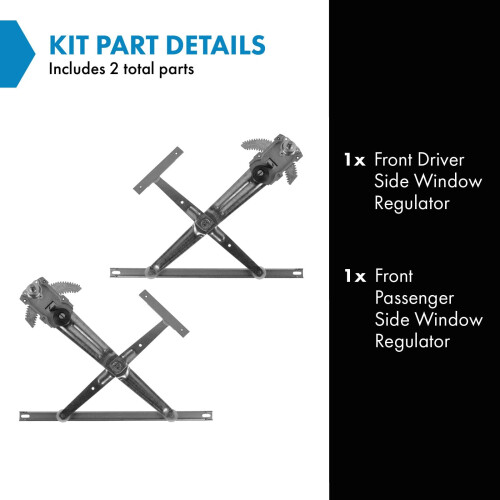 TRQ Front Manual Window Regulator Set Compatible with 1986-1995 Suzuki Samurai 1
