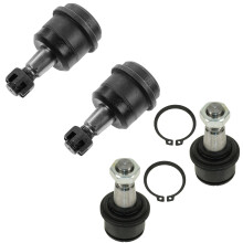 TRQ Front bestuurders- en passagierszijde bovenste en onderste kogelgewrichtset compatibel met 2000-2002 Dodge Ram 2500 Ram 3500