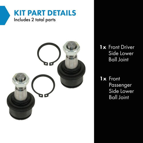 TRQ Front Lower Ball Joint Set compatibel met 2000-2002 Dodge Ram 2500 Ram 3500 1