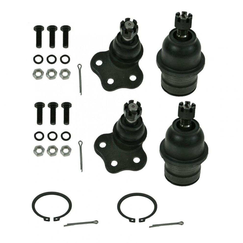 Trq Front Driver & Passenger Side Upper & Lower Ball Joint Set Compatible With 1997-1999 Dodge Dakota 1998-1999 Durango 191213631966