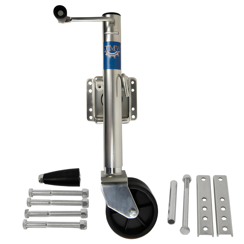 Jeremywell 1500Lbs Trailer Jack With Double Wheel Adjustable 12"""" Lift Travel Boat On For Boat Rv Utility Swivel Tongue Towing Dual Wheel 762931499536