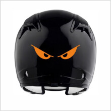 Everything Graphix Evil Eyes No Fear Motociclista Casco Decalcomania riflettente Adesivo M2 5 1/2"""" X 1 1/2"""" (Arancione riflettente)