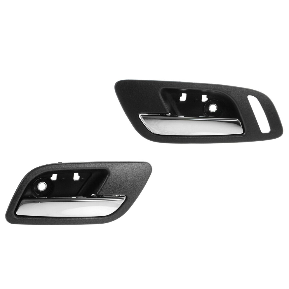Trq Door Handles Inside Ebony & Chrome Front Pair Set For 07-13 Escalade Ext Esv 191213363706