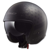 Helmy LS2 Open Face Spitfire Helmet (Black Flag Matte - Medium)