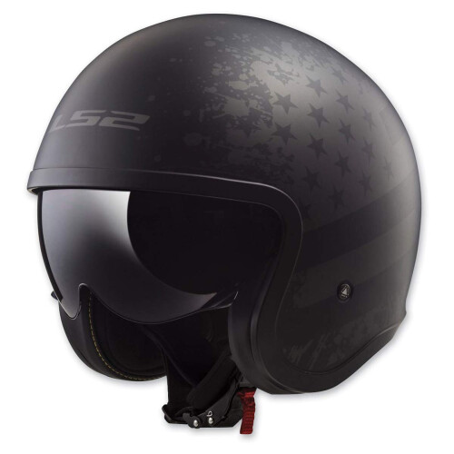 Helmy LS2 Open Face Spitfire Helmet (Black Flag Matte - Medium)