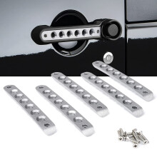 Xprite 5-teilige Seitentrgriffeinstze und Abdeckungsverkleidung aus gebrstetem Aluminium, kompatibel mit Jeep Wrangler JK JKU Unlimited Sahara Rub