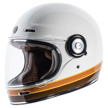 TORC T1 Moto rtro unisexe pour adulte style casque intgral (barres ISO blanc brillant X-Small)