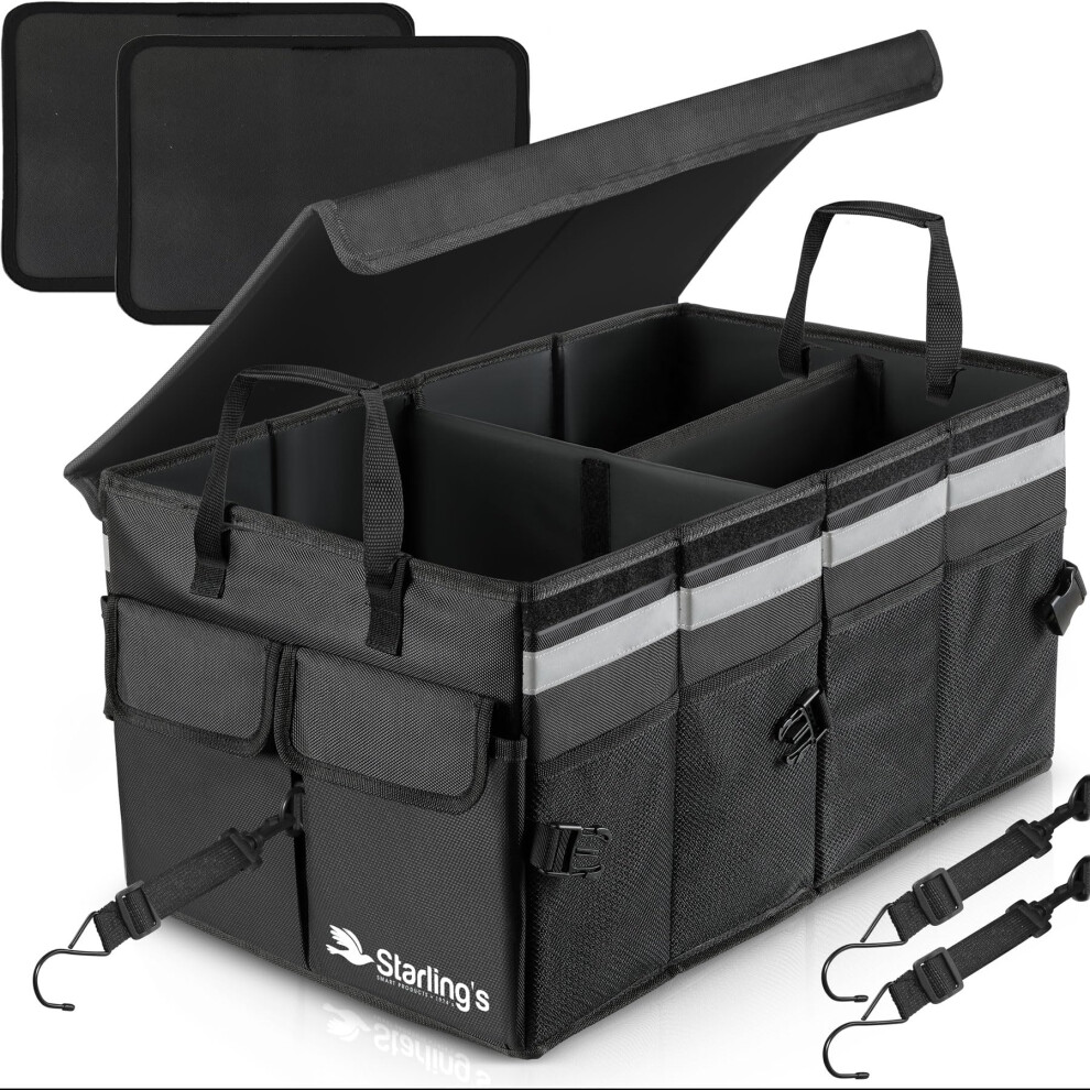Starling's Car Trunk Organizer Super Strong Foldable Storage Cargo Box For Suv Auto Truck Nonslip Waterproof Bottom Fits Any Vehicle Come W Adju 7290016769265