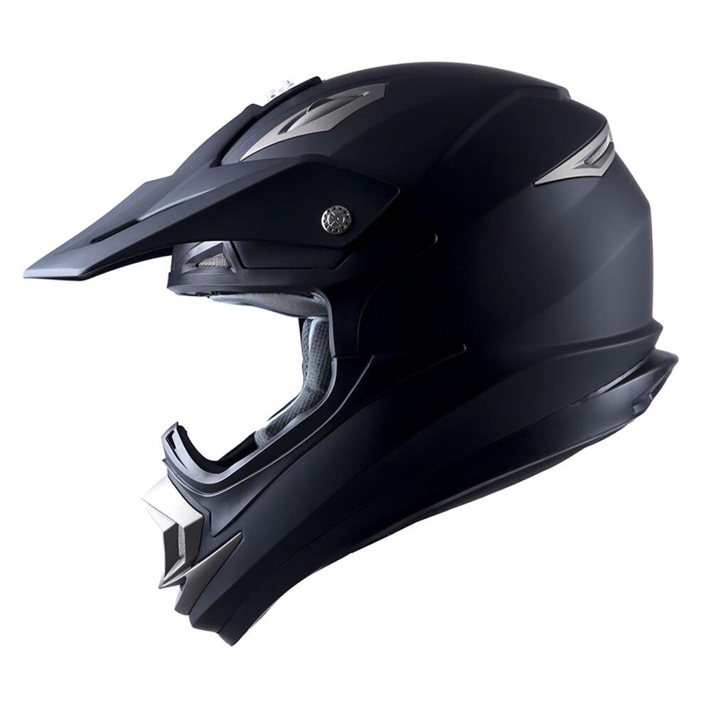 1Storm Adult Motocross Helmet Off Road MX BMX ATV Dirt Bike Mechanic HGXP14B Matt Black-image-OPC-PM8RMMT-NEW