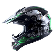 1Storm Adult Motocross Helma Off Road MX BMX ATV Mechanik na Dirt Bike HGXP14B Skull Green