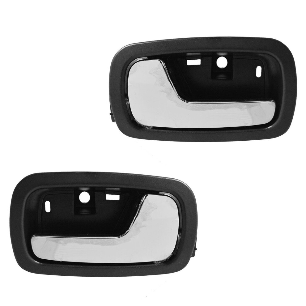 Trq Door Handle Front Inner Inside & Chrome Pair Set For Chevy Black/Cobalt 191213354629
