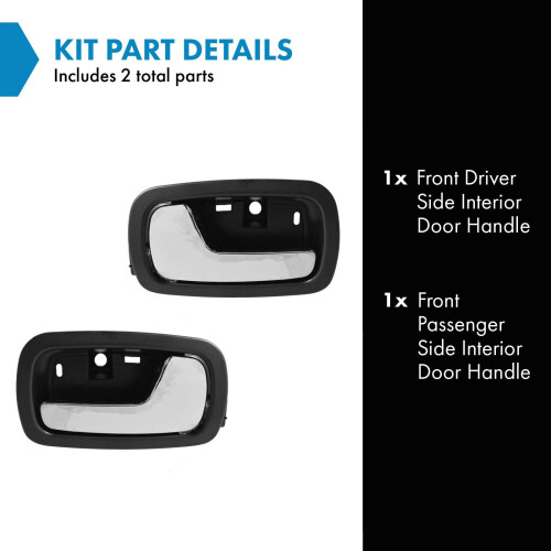 TRQ D?rh?ndtag Front Indvendig Indvendig Sort & Chrome Pars?t til Chevy Cobalt 1