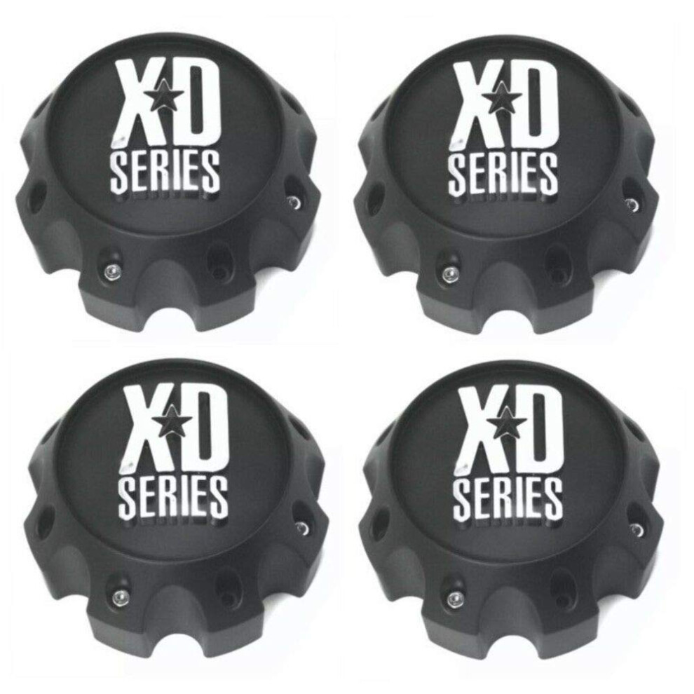 4 Pack Kmc Xd Series 1079L170mb Wheel Center Cap 8 Lug Black 791512691625