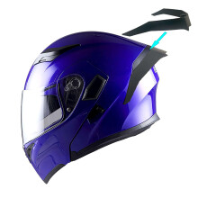 1Storm Motocyklov modulrn celooblicejov prilba Vklopn slunecn clona s dvojitm zornkem: HB89 leskl modr