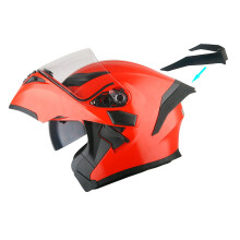 1Storm Motocyklov modulrn celooblicejov prilba Vklopn slunecn clona s dvojitm zornkem: HB89 leskl cerven