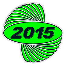 Versa Tags 2015 ovale modeljaar autodealer raamstickers trots gemaakt in de VS Versa ovale model voorruit jaarstickers zijn chartreuse groen bla