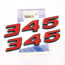 Yoaoo 2Pack OEM Black 345 Emblems Badge 3D Logo kompatibel med 345 Red