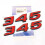 Yoaoo 2Pack OEM Black 345 Emblems Badge 3D Logo kompatibel med 345 Red 1