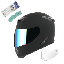 Celooblicejov prilba na motocykl 1STorm Skull King Matt Black + jedna extra pruhledn velikost ttu mal (53-54 CM 20,9/21,3 palce)