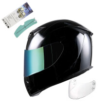 1STorm Motocyklov celooblicejov prilba Lebka King Glossy Black+ Jedna extra pruhledn velikost ttu mal (53-54 CM 20,9/21,3 palce)