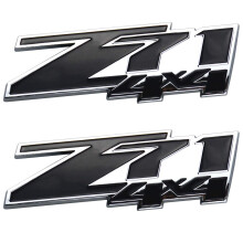 Aimoll 2 pz Z71 4x4 Emblemi Distintivi 3D ABS Decalcomania Emblemi Sostituzione per Chevy GMC Silverado (Cromo Nero)