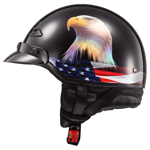 LS2 Helmets Bagger Motorcycle Half Helmet (Murica - X-Small) 1