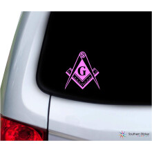 Southern Sticker Company Freemason Masonic Lodge Symbol 9,5 x 11,2 cm, dimensioni laptop, finestrino per auto, camion, prodotto e spedito negli S