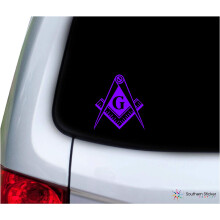 Southern Sticker Company Freemason Masonic Lodge Symbol 3,9x4,2 pollici Dimensioni Laptop Car Window Truck - Prodotto e spedito negli Stati Uniti