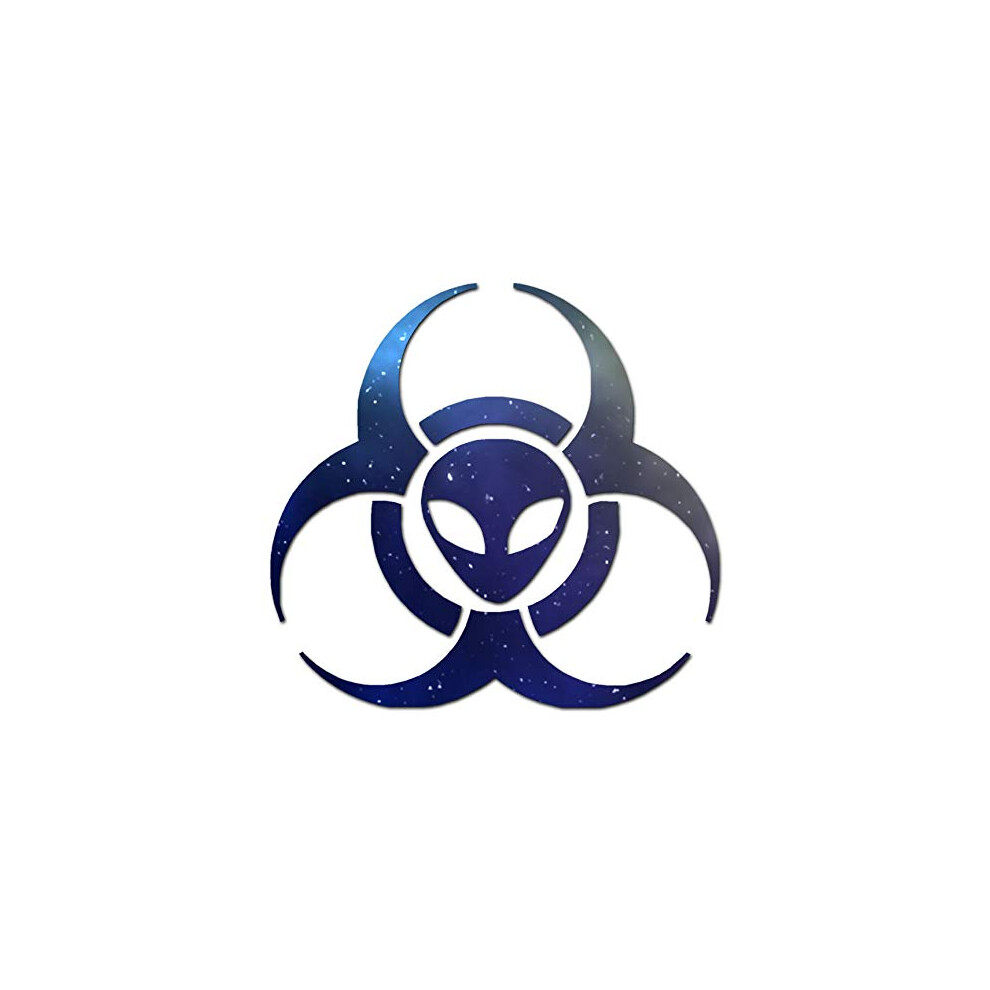 Alien Biohazard Symbol - Vinyl Decal Sticker - 6"""" X 5.75"""" - Galaxy 7439904760773