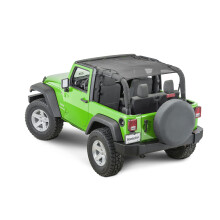 MasterTop Freedom Mesh Bimini Plus-top in zwart | Compatibel met Jeep JK 2 Dr Wrangler-voertuigen uit 2007-2018|Niet verwijderen bij het vervange